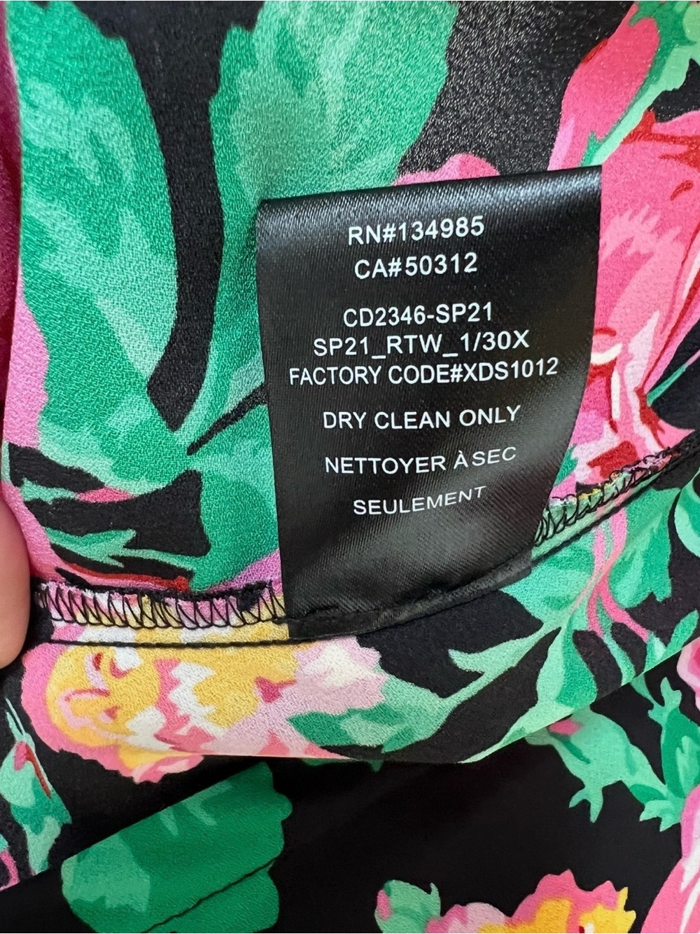 For Love & Lemons Becca Black Floral Maxi Slip Dress with Pink Roses - Picture 6 of 7